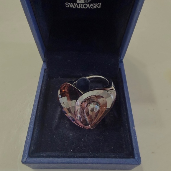 Swarovski Accessories - Swarovski Pink-Lilac Heart Crystal Ring
